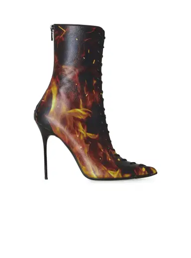 Balmain Uria ankle boots in Fire print leather | Thumbnail 1 Balmain Uria ankle boots in Fire print leather | Thumbnail 1