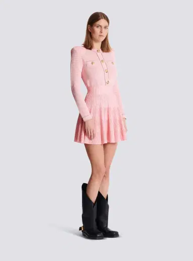 Balmain A-line textured knit skirt | Thumbnail 3 Balmain A-line textured knit skirt | Thumbnail 3