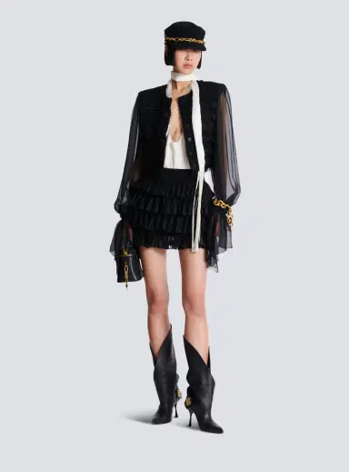 Balmain Short ruffled knit skirt | Thumbnail 2 Balmain Short ruffled knit skirt | Thumbnail 2