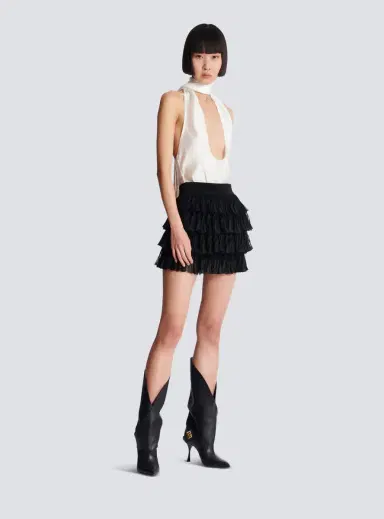 Balmain Short ruffled knit skirt | Thumbnail 3 Balmain Short ruffled knit skirt | Thumbnail 3