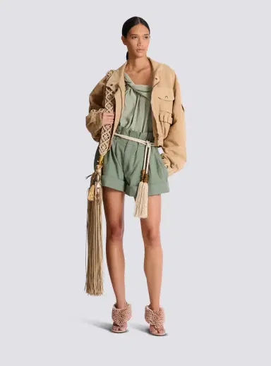 Balmain Cotton gabardine high-waisted shorts | Thumbnail 2 Balmain Cotton gabardine high-waisted shorts | Thumbnail 2