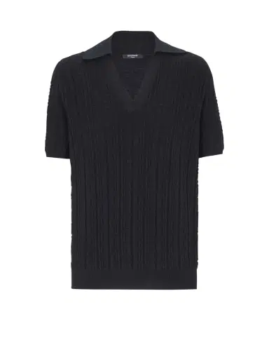 Balmain Monogram knit polo | Thumbnail 1 Balmain Monogram knit polo | Thumbnail 1