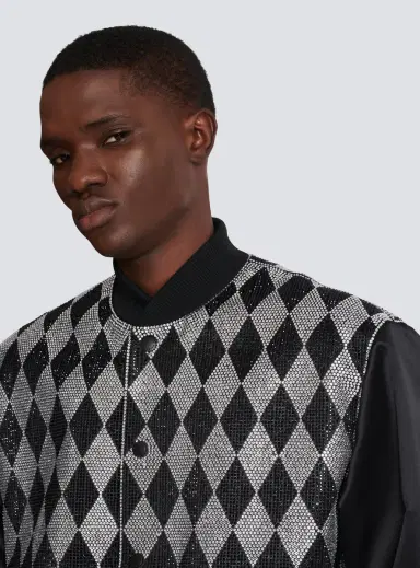 Balmain Diamond satin bomber jacket with rhinestones | Thumbnail 7 Balmain Diamond satin bomber jacket with rhinestones | Thumbnail 7