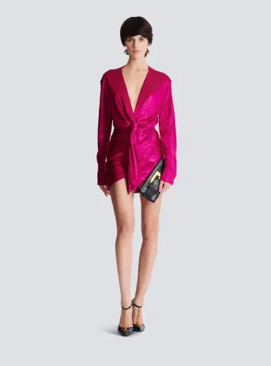 Balmain Short draped interlock jersey dress | Thumbnail 2 Balmain Short draped interlock jersey dress | Thumbnail 2