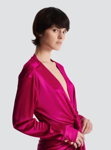 Balmain Short draped interlock jersey dress | Thumbnail 5 Balmain Short draped interlock jersey dress | Thumbnail 5