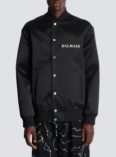 Balmain Satin bomber jacket with Galaxy embroidery | Thumbnail 8 Balmain Satin bomber jacket with Galaxy embroidery | Thumbnail 8