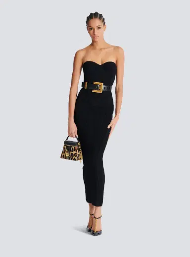 Balmain Long strapless knit dress | Thumbnail 2 Balmain Long strapless knit dress | Thumbnail 2