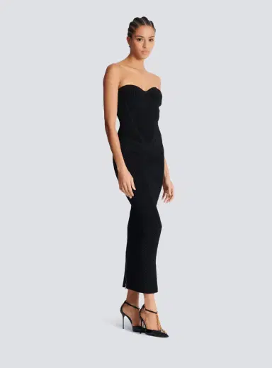 Balmain Long strapless knit dress | Thumbnail 3 Balmain Long strapless knit dress | Thumbnail 3
