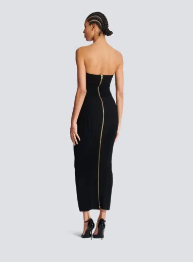 Balmain Long strapless knit dress | Thumbnail 4 Balmain Long strapless knit dress | Thumbnail 4