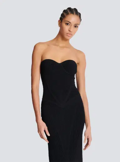 Balmain Long strapless knit dress | Thumbnail 7 Balmain Long strapless knit dress | Thumbnail 7