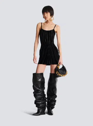 Balmain Short strappy dress in zebra-print velvet | Thumbnail 2 Balmain Short strappy dress in zebra-print velvet | Thumbnail 2