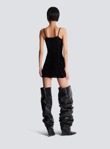 Balmain Short strappy dress in zebra-print velvet | Thumbnail 4 Balmain Short strappy dress in zebra-print velvet | Thumbnail 4