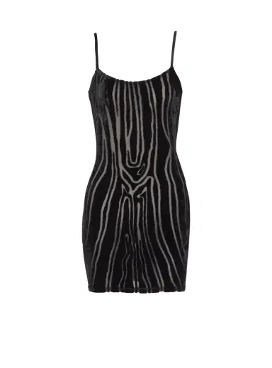 Balmain Short strappy dress in zebra-print velvet | Thumbnail 1 Balmain Short strappy dress in zebra-print velvet | Thumbnail 1