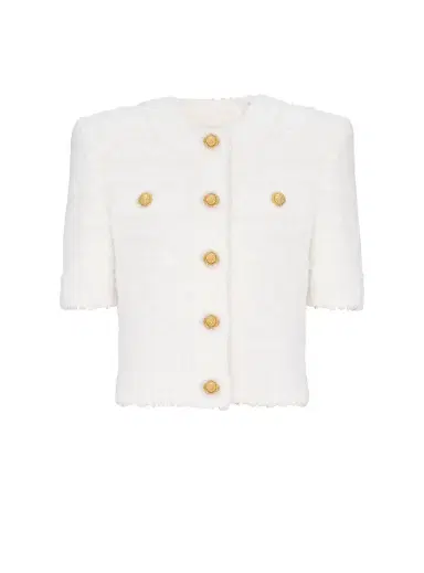 Balmain Cardigan in dotted tweed | Thumbnail 1 Balmain Cardigan in dotted tweed | Thumbnail 1