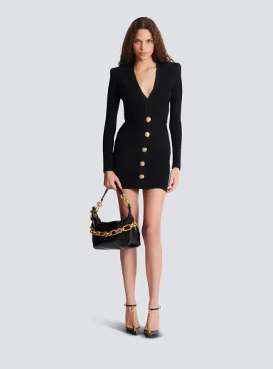 Balmain Short ribbed knit bodycon dress | Thumbnail 2 Balmain Short ribbed knit bodycon dress | Thumbnail 2