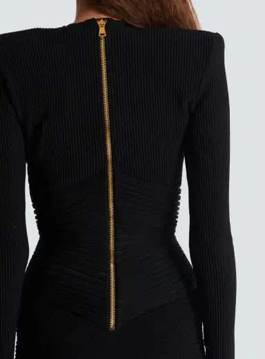 Balmain Short ribbed knit bodycon dress | Thumbnail 6 Balmain Short ribbed knit bodycon dress | Thumbnail 6