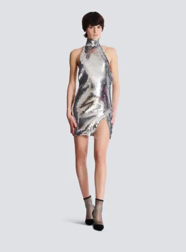 Balmain Short sequinned halterneck dress | Thumbnail 2 Balmain Short sequinned halterneck dress | Thumbnail 2