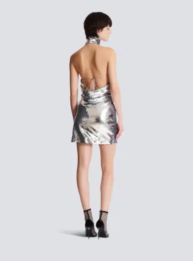 Balmain Short sequinned halterneck dress | Thumbnail 4 Balmain Short sequinned halterneck dress | Thumbnail 4