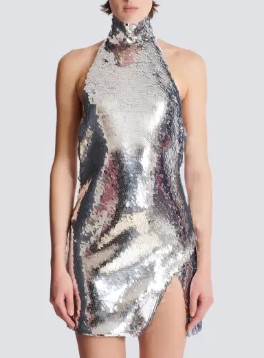 Balmain Short sequinned halterneck dress | Thumbnail 7 Balmain Short sequinned halterneck dress | Thumbnail 7