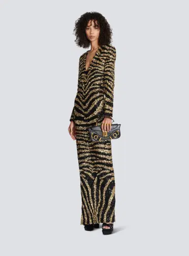 Balmain Embroidered zebra long dress | Thumbnail 2 Balmain Embroidered zebra long dress | Thumbnail 2