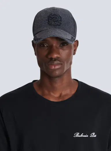 Balmain Écusson embroidered denim cap | Thumbnail 2 Balmain Écusson embroidered denim cap | Thumbnail 2