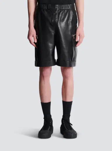 Balmain Leather cargo Bermuda shorts | Thumbnail 8 Balmain Leather cargo Bermuda shorts | Thumbnail 8