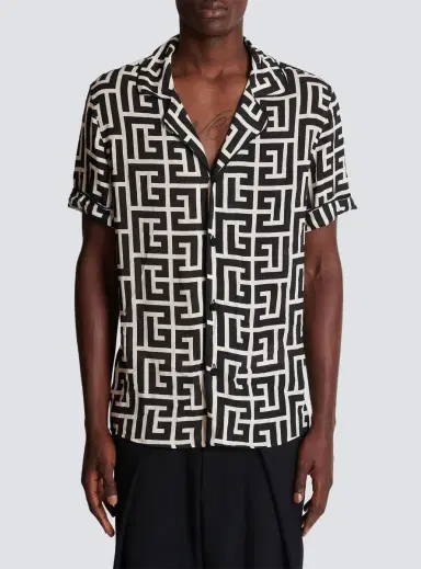 Balmain Maxi shirt with monogram print | Thumbnail 7 Balmain Maxi shirt with monogram print | Thumbnail 7