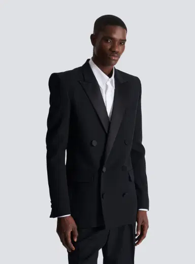 Balmain Grain de poudre blazer with satin lapels | Thumbnail 5 Balmain Grain de poudre blazer with satin lapels | Thumbnail 5