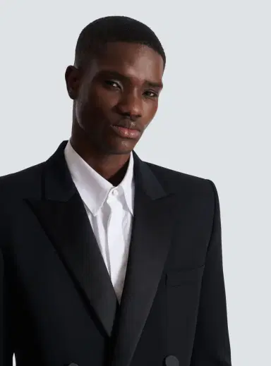 Balmain Grain de poudre blazer with satin lapels | Thumbnail 6 Balmain Grain de poudre blazer with satin lapels | Thumbnail 6