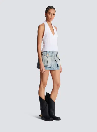 Balmain Cable-knit halterneck top | Thumbnail 3 Balmain Cable-knit halterneck top | Thumbnail 3