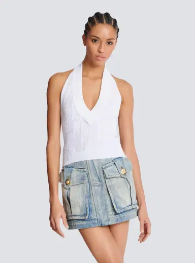 Balmain Cable-knit halterneck top | Thumbnail 7 Balmain Cable-knit halterneck top | Thumbnail 7