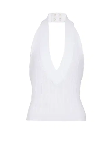 Balmain Cable-knit halterneck top | Thumbnail 1 Balmain Cable-knit halterneck top | Thumbnail 1