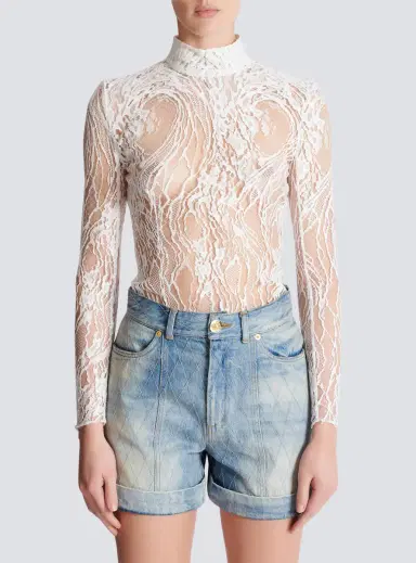 Balmain Long-sleeved lace body | Thumbnail 7 Balmain Long-sleeved lace body | Thumbnail 7