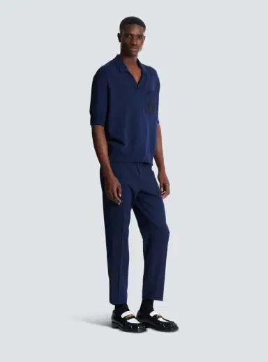 Balmain Écusson embroidered knit polo shirt | Thumbnail 3 Balmain Écusson embroidered knit polo shirt | Thumbnail 3