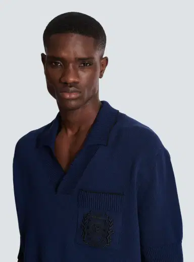 Balmain Écusson embroidered knit polo shirt | Thumbnail 6 Balmain Écusson embroidered knit polo shirt | Thumbnail 6