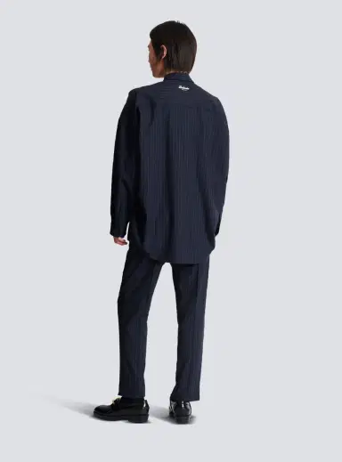 Balmain Striped wool College Emblem shirt | Thumbnail 4 Balmain Striped wool College Emblem shirt | Thumbnail 4