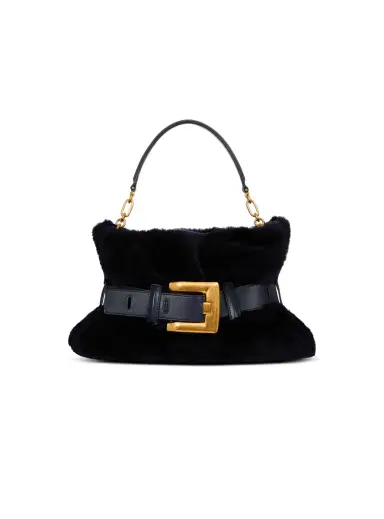 Balmain Medium Anthem bag in shearling | Thumbnail 1 Balmain Medium Anthem bag in shearling | Thumbnail 1