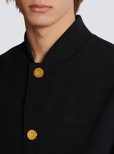 Balmain Varsity jacket in grain de poudre wool and satin | Thumbnail 5 Balmain Varsity jacket in grain de poudre wool and satin | Thumbnail 5