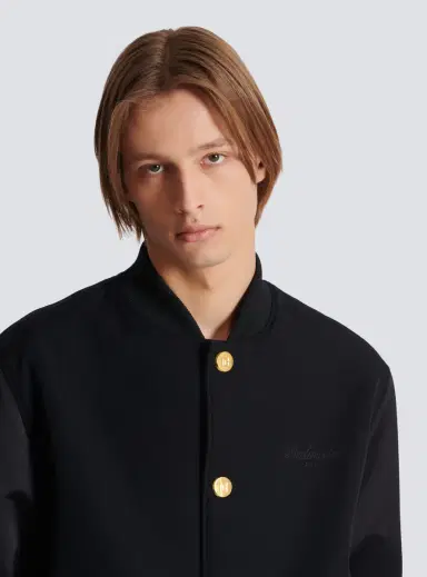 Balmain Varsity jacket in grain de poudre wool and satin | Thumbnail 7 Balmain Varsity jacket in grain de poudre wool and satin | Thumbnail 7
