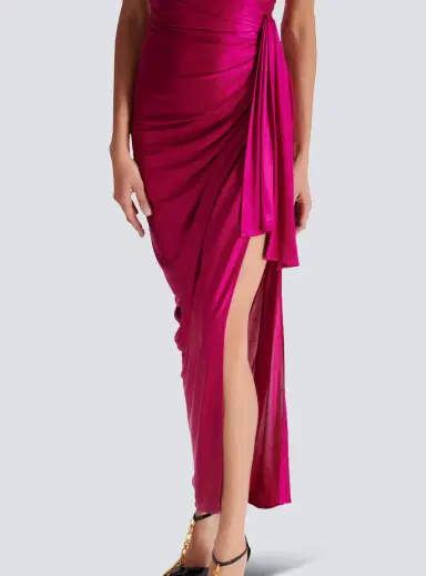 Balmain Flowing draped interlock jersey dress | Thumbnail 5 Balmain Flowing draped interlock jersey dress | Thumbnail 5