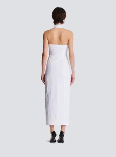 Balmain Bodycon backless poplin dress | Thumbnail 4 Balmain Bodycon backless poplin dress | Thumbnail 4