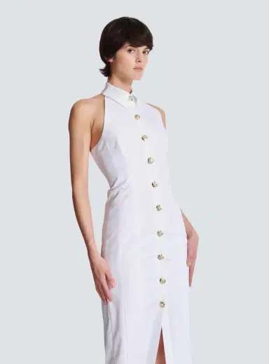 Balmain Bodycon backless poplin dress | Thumbnail 5 Balmain Bodycon backless poplin dress | Thumbnail 5