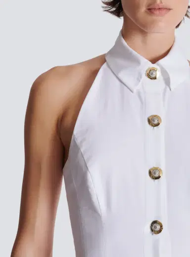 Balmain Bodycon backless poplin dress | Thumbnail 6 Balmain Bodycon backless poplin dress | Thumbnail 6