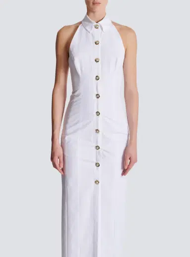 Balmain Bodycon backless poplin dress | Thumbnail 7 Balmain Bodycon backless poplin dress | Thumbnail 7