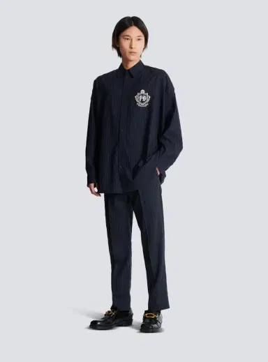 Balmain Straight-leg trousers in pinstripe wool | Thumbnail 2 Balmain Straight-leg trousers in pinstripe wool | Thumbnail 2
