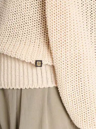 Balmain Cotton knit open-shoulder jumper | Thumbnail 4 Balmain Cotton knit open-shoulder jumper | Thumbnail 4