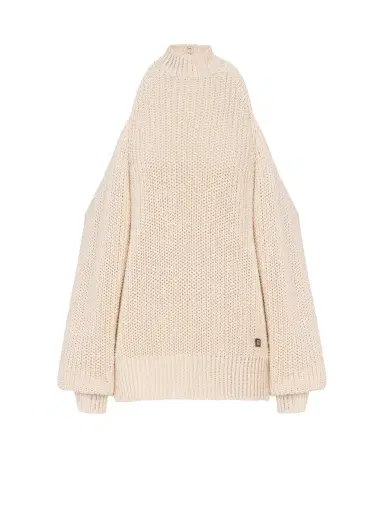 Balmain Cotton knit open-shoulder jumper | Thumbnail 1 Balmain Cotton knit open-shoulder jumper | Thumbnail 1