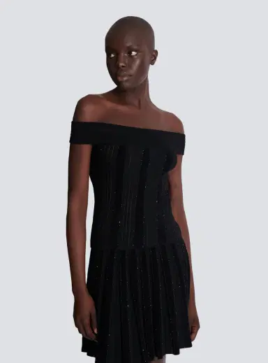 Balmain Off-the-shoulder glitter knit top | Thumbnail 5 Balmain Off-the-shoulder glitter knit top | Thumbnail 5