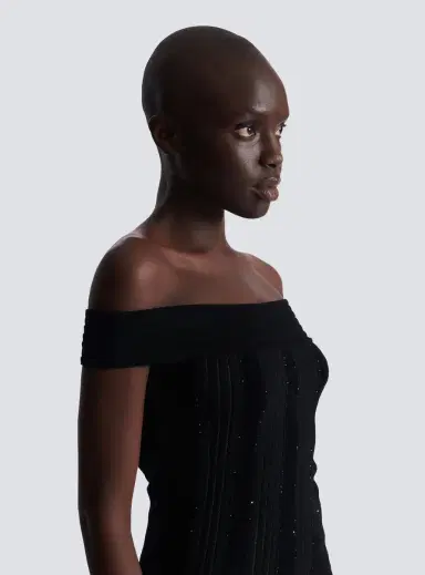 Balmain Off-the-shoulder glitter knit top | Thumbnail 6 Balmain Off-the-shoulder glitter knit top | Thumbnail 6