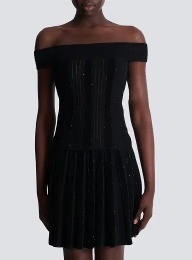 Balmain Off-the-shoulder glitter knit top | Thumbnail 7 Balmain Off-the-shoulder glitter knit top | Thumbnail 7